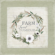 Rustic Farm Sweet Farmhouse Shiplap Wood Boho Eucalyptus Wreath N Anemone Floral Painting by Audrey Jeanne Roberts Rustic Farm Sweet Farmhouse Shiplap Wood Boho Eucalyptus Wreath N Anemone Floral Painting by Audrey Jeanne Roberts