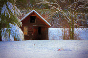 rustic Vermont shack in snow Photograph by Jeff Folger