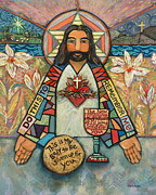 Sacred Heart of Jesus Painting by Jen Norton