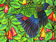 Saint Lucia Amazona Versicolor Parrot Painting by Daniel Jean-Baptiste
