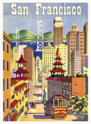 San Francisco, travel poster Painting by Long Shot