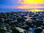 Santa Barbara Beach Sunset California Digital Art by Alicia Hollinger