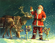 Santas and Elves Painting by David Price