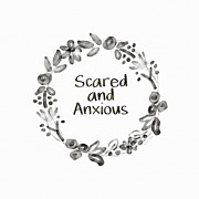 Scared And Anxious- Art by Linda Woods Mixed Media by Linda Woods
