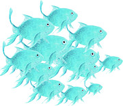 School of Fish Painting by Jan Matson