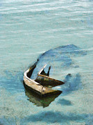 Sea and boat Painting by Dimitar Hristov