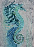 Sea Horse Visit Painting by Tone Aanderaa