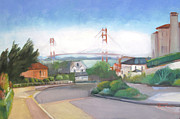 Seacliff Vision with Golden Gate Bridge in Fog Painting by Suzanne Giuriati Cerny