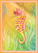 Seahorse Pink Painting by Amy Kirkpatrick