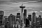 Seattle Skyline In Black and White Photograph by Kirt Tisdale