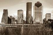Sepia Houston Texas City Skyline Through Barren Trees Photograph by Gregory Ballos Sepia Houston Texas City Skyline Through Barren Trees Photograph by Gregory Ballos