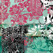 Serendipity Damask Batik II Painting by Mindy Sommers