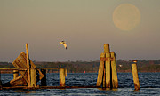 Setting Super Moon Photograph by DJA Images