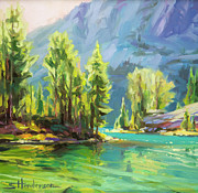 Shades of Turquoise Painting by Steve Henderson
