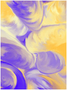 She Sells Sea Shells in Violet and Yellow Painting by Barefoot Bodeez Art She Sells Sea Shells in Violet and Yellow Painting by Barefoot Bodeez Art