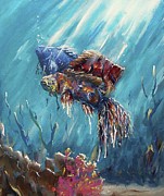 Shine trough the ocean Painting by Miroslaw  Chelchowski