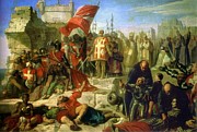 Siege of Malta besieged by the Ottoman General Mustapha Painting by MotionAge Designs