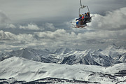 Skiers Above The Canadian Rockies Photograph by Adam Jewell