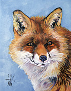 Smiling Fox Painting by J W Baker