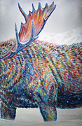 Snowdrifter Triptych Panel 2 Painting by Teshia Art