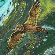 Soaring Pueo Painting by Darice Machel McGuire