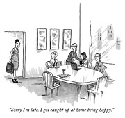 Sorry Im Late Drawing by Teresa Burns Parkhurst