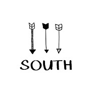 South With Arrows- Art by Linda Woods Digital Art by Linda Woods