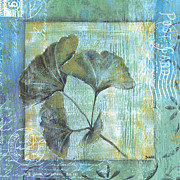 Spa Gingko Postcard 1 Painting by Debbie DeWitt