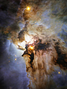 Space Image Lagoon Nebula orange brown blue Photograph by Matthias Hauser