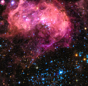 Space image Large Magellanic Cloud pink blue black Photograph by Matthias Hauser