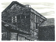Spooky House Drawing by Jonathan Baldock