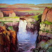 Spring at Palouse Falls Painting by Steve Henderson