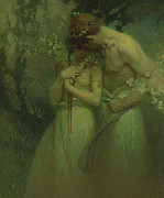 Spring Night Painting by Alphonse Marie Mucha