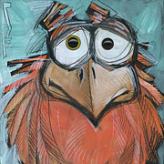 Square Bird Number 8 With Eyes Painting by Tim Nyberg