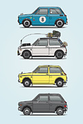 Stack of Honda N360 N600 Kei Cars Digital Art by Tom Mayer II Monkey Crisis On Mars