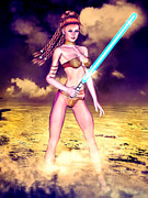 Star Wars Inspired Fantasy Pin-Up Girl Digital Art by Alicia Hollinger