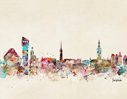 Stocklholm Sweden Skyline Painting by Bri Buckley