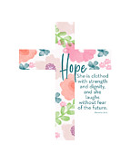 Strength And Dignity Cross- Art by Linda Woods Mixed Media by Linda Woods