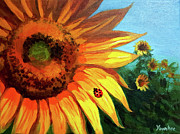 Striking Sunflower Painting by Yoonhee Ko Striking Sunflower Painting by Yoonhee Ko