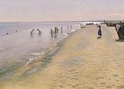 Summer Day at the South Beach of Skagen Painting by Peder Severin Kroyer Summer Day at the South Beach of Skagen Painting by Peder Severin Kroyer