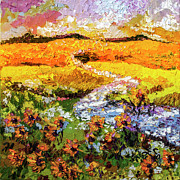 Summer landscape Sunflowers Provence Painting by Ginette Callaway