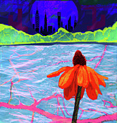 Sun Flower in the City Digital Art by Rod Whyte