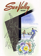 Sun Valley, Idaho, travel poster Painting by Long Shot