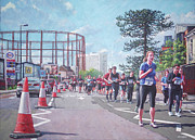 Sunday Morning ABP Marathon. Northam, Southampton  Painting by Martin Davey