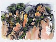 Sunrise on the Yellow Mountain, China Painting by Judith Kunzle