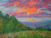 Sweet Pea Morning on the Blue Ridge Painting by Kendall Kessler
