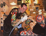 Tattoo Artist Painting by Quwatha Valentine