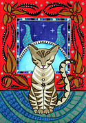Taurus Cat Zodiac Painting by Dora Hathazi Mendes