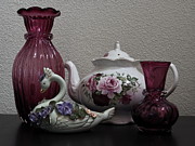 Tea Pot and Cranberry Glass Photograph by Richard Thomas Tea Pot and Cranberry Glass Photograph by Richard Thomas