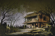 The abandoned house Painting by Tithi Luadthong